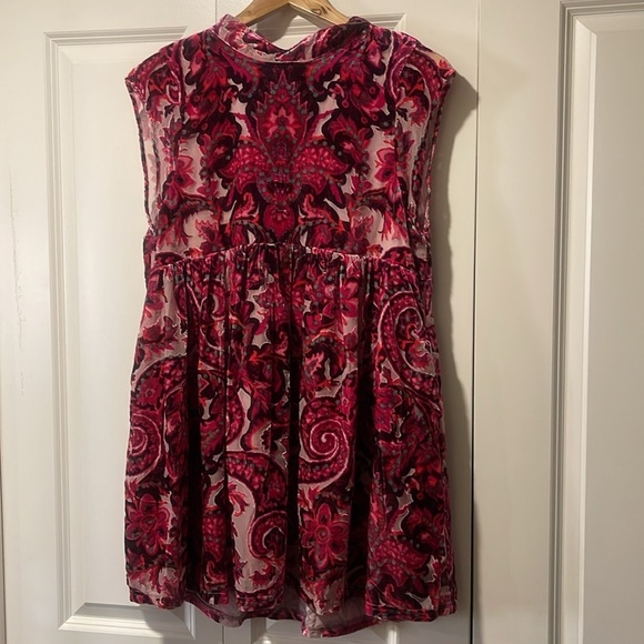 Free People All the time Velvet mini paisley dress small NWOT - Picture 3 of 14